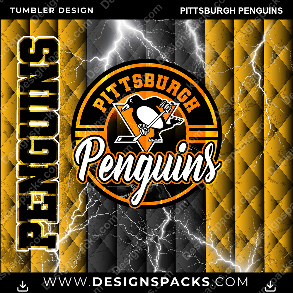 Ice Hockey Diamond Pittsburgh Penguins Tumbler Digital Wrap Design