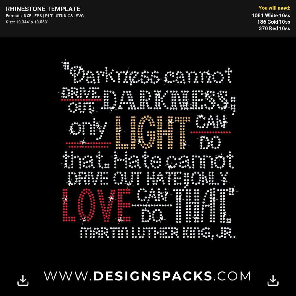 Mlk Message Rhinestone Digital Template
