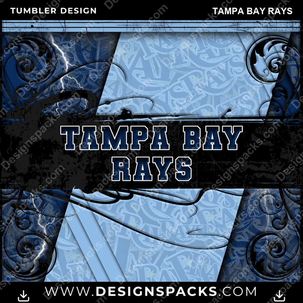 Baseball Elegant Tampa Bay Rays Tumbler Digital Wrap Design