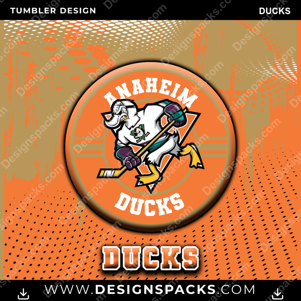 Ice Hockey Dot Logo Ducks Tumbler Digital Wrap Design