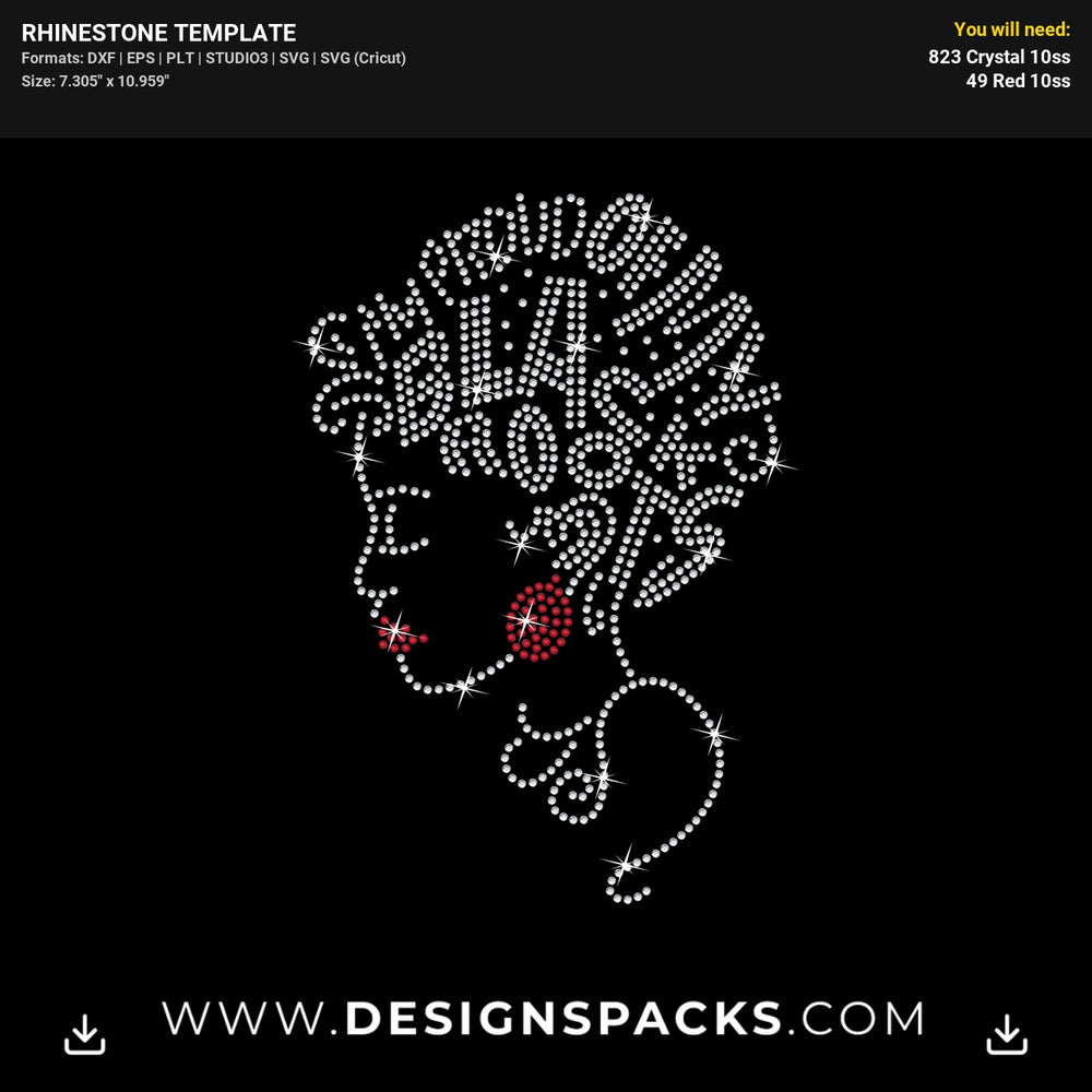 Proud Black Roots Heritage Rhinestone Digital Template