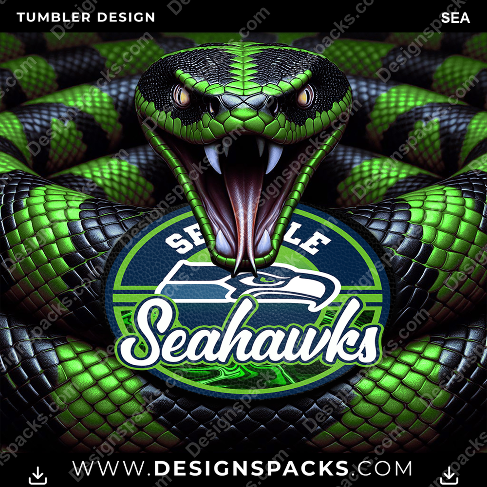 Football Rattle Snake SEA Tumbler Digital Wrap Design