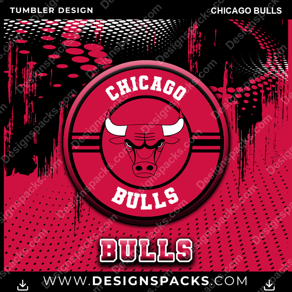 Basketball Dot Logo Chicago Bulls Tumbler Digital Wrap Design