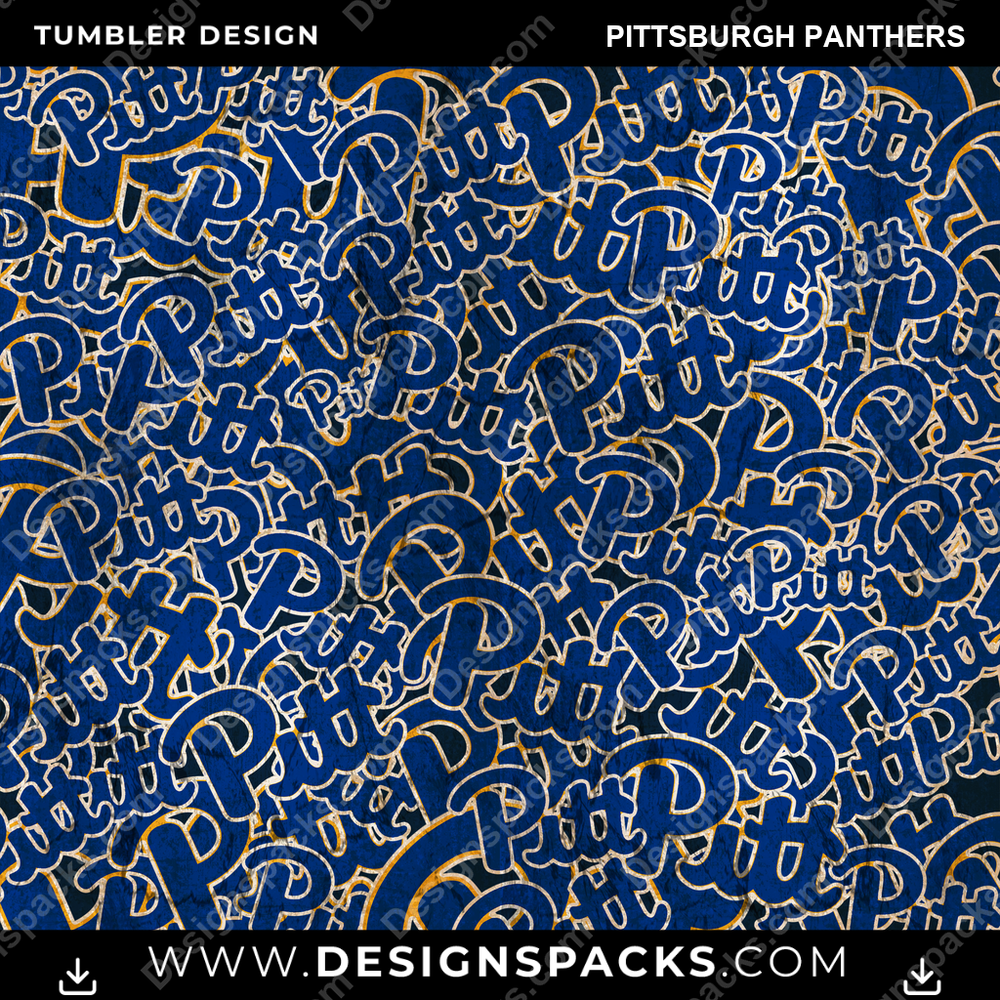College Sport Logo BG Pittsburgh Panthers Tumbler Digital Wrap Design