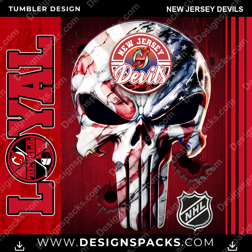 Hockey Loyal New Jersey Devils Tumbler Digital Wrap Design