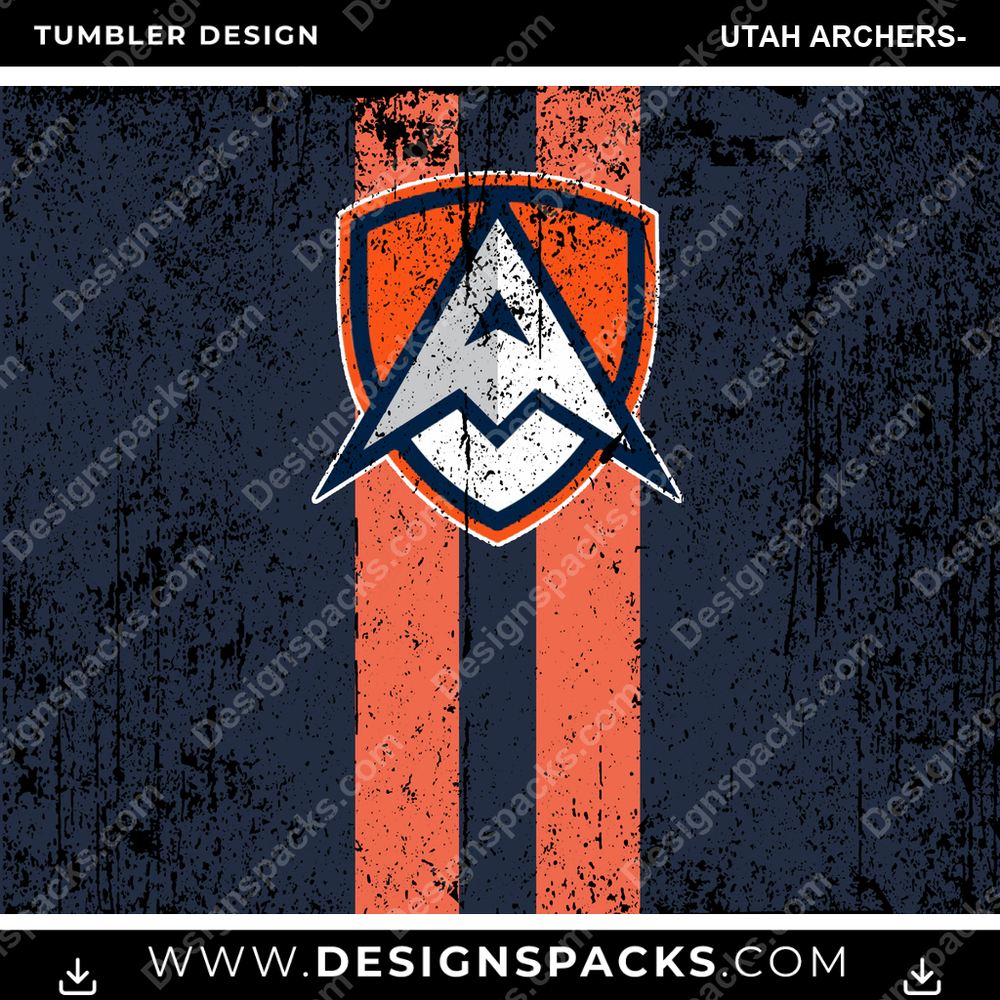 Lacrosse Grunge Style Utah Archers- Tumbler Digital Wrap Design