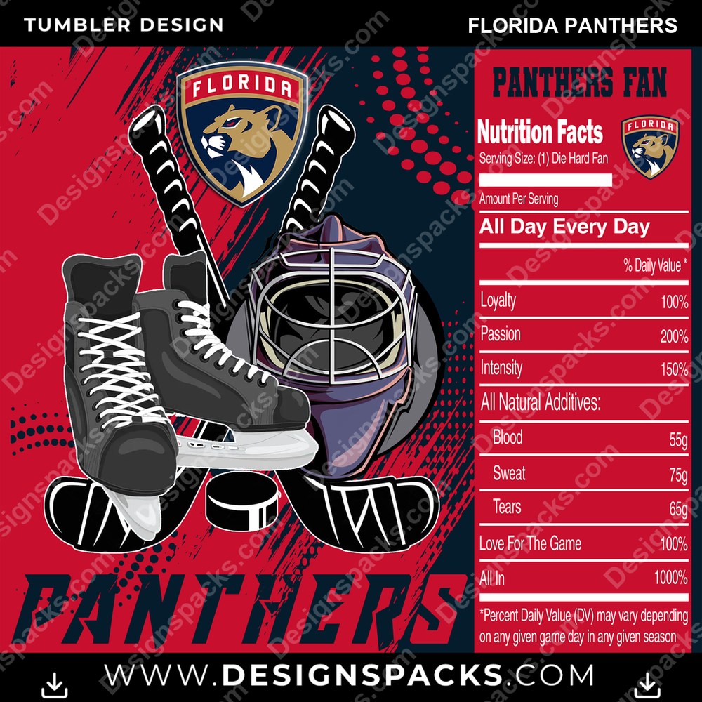 Ice Hockey Team Fan Florida Panthers Tumbler Digital Wrap Design