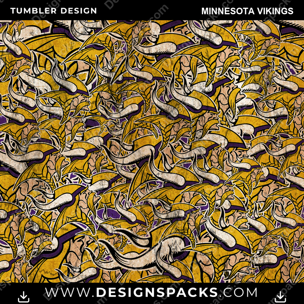 Football Logo BG Minnesota Vikings NFL Football Tumbler Digital Wrap Design Download