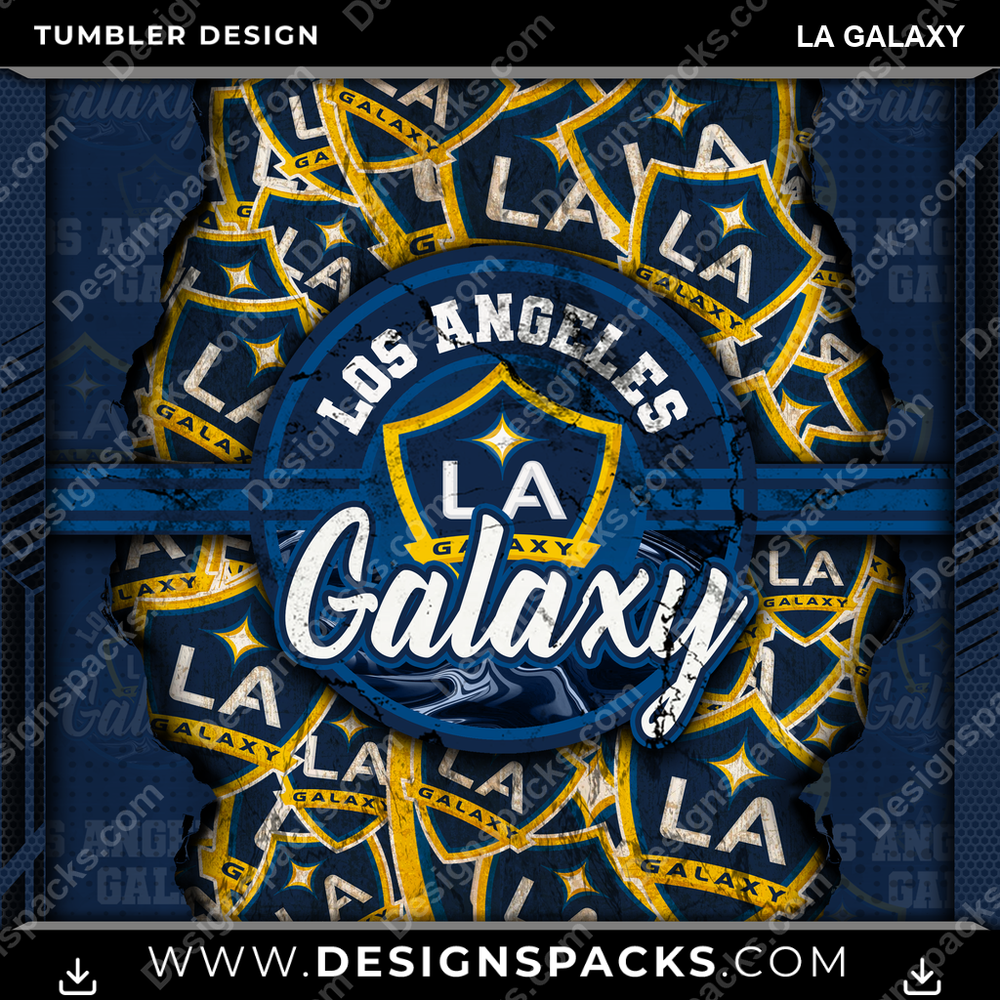Soccer Ripped LA Galaxy Tumbler Digital Wrap Design
