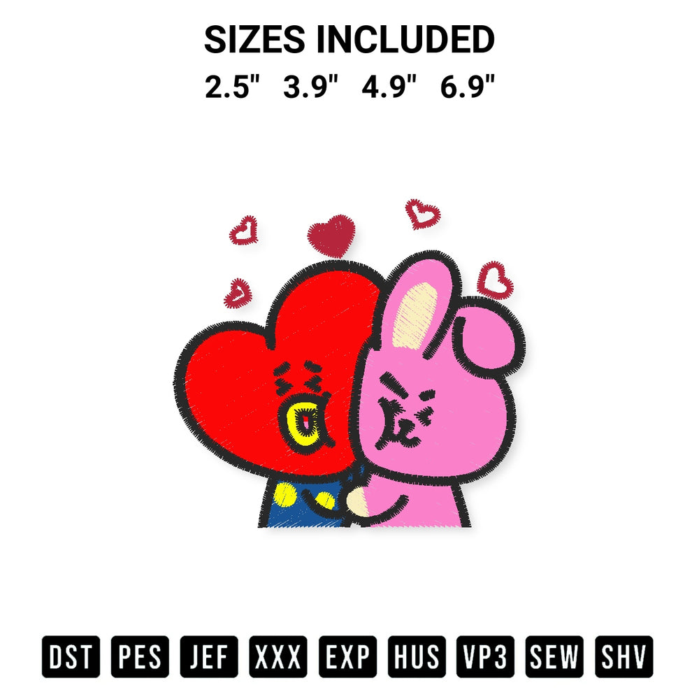 Create amazing crafts with the Tata And Cooky Embroidery Design embroidery file. High-quality digital download from Designspacks.com, perfect for beginners and pros. Available sizes: 2.5", 3.9", 4.9", 6.9".