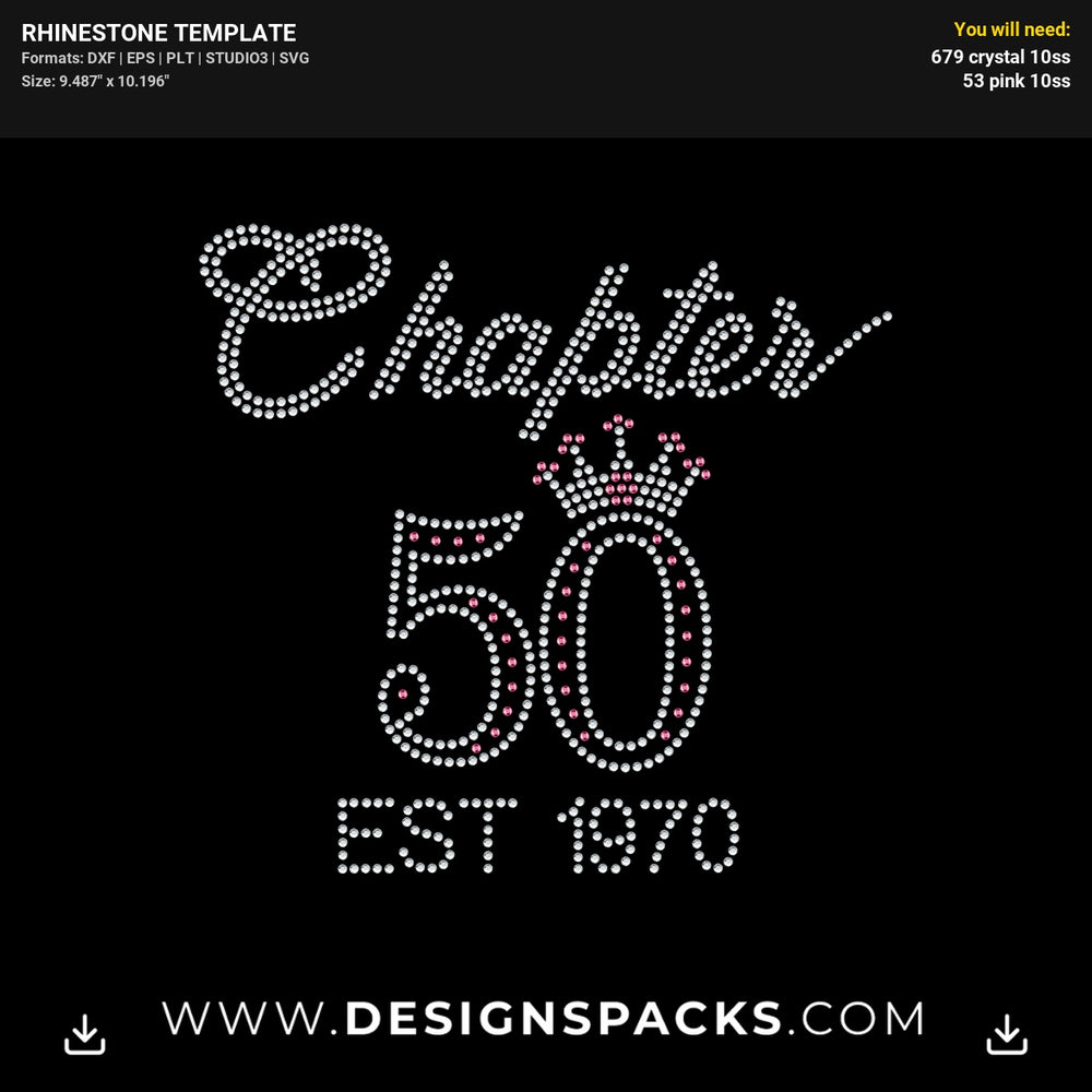 Chapter Rhinestone Digital Template