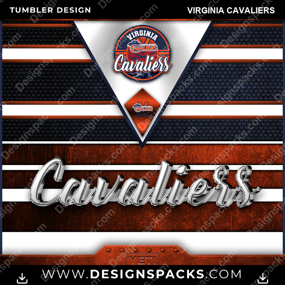 College Sport YETI Virginia Cavaliers NCAA College Sport Tumbler Digital Wrap Design Download
