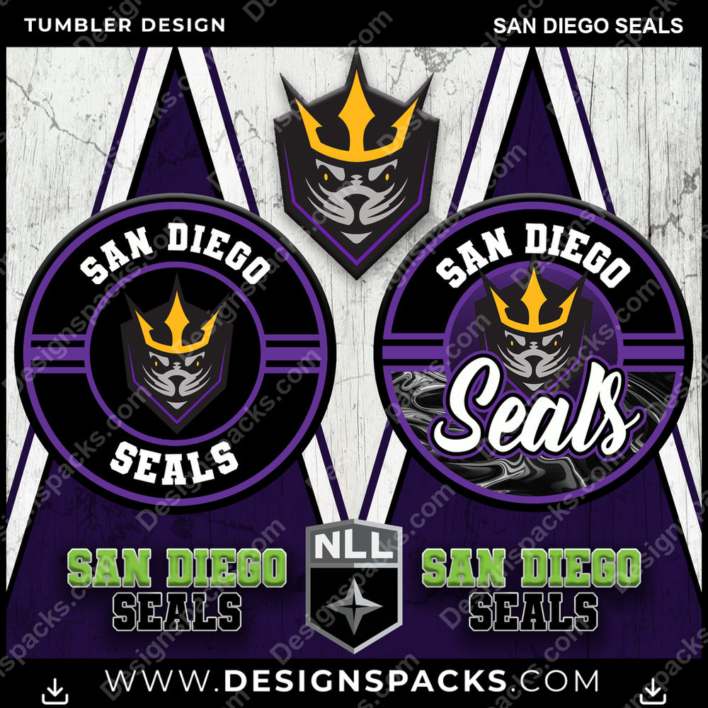 Lacrosse Sports San Diego Seals PLL Lacrosse Tumbler Digital Wrap Design Download