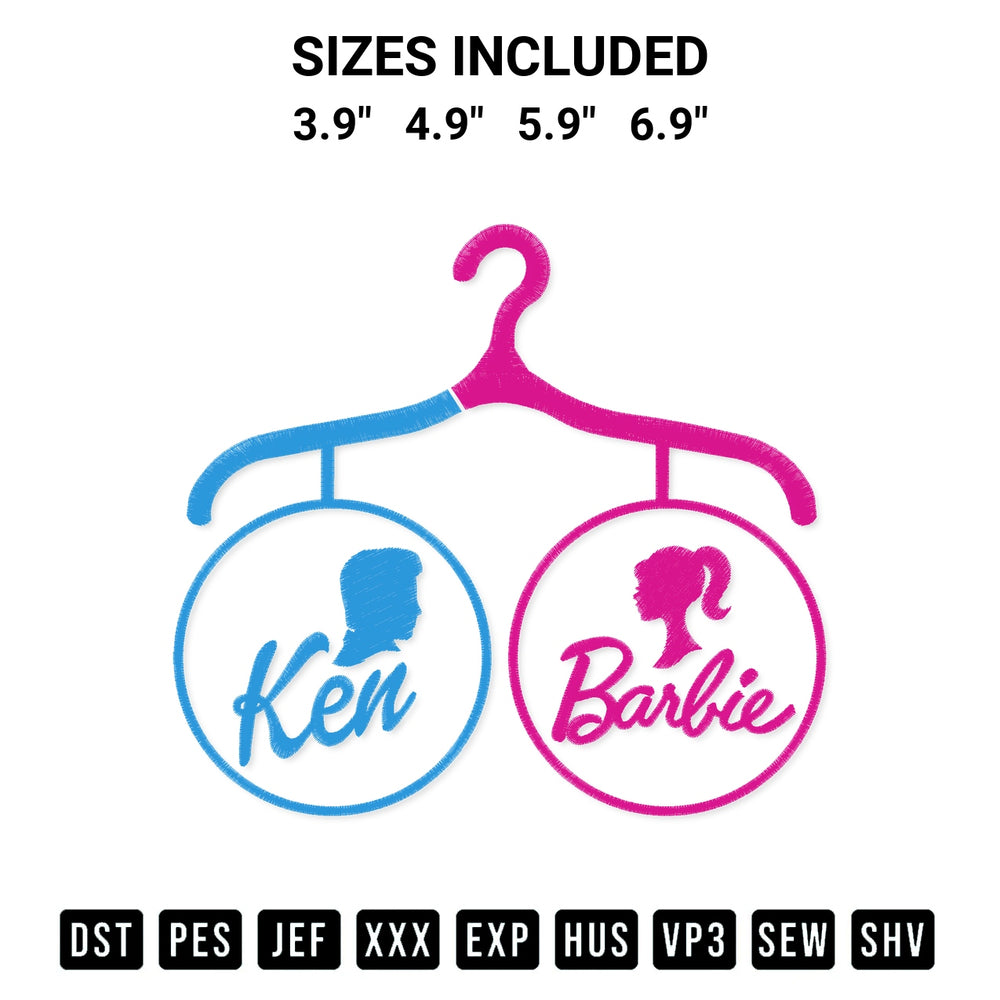 Transform your fabrics with the Barbie Ken Embroidery Design embroidery design. Instant access to premium digitized patterns at Designspacks.com. Available sizes: 3.9", 4.9", 5.9", 6.9".