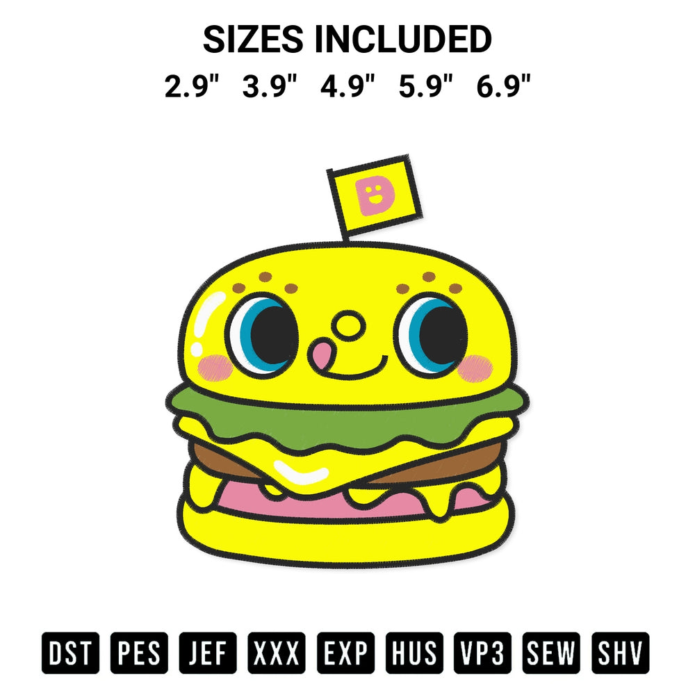 Looking for the perfect pattern? Download the Dokidoki Burger Embroidery Design embroidery design today at Designspacks.com. Crisp, clean stitching guaranteed. Available sizes: 2.9", 3.9", 4.9", 5.9", 6.9".