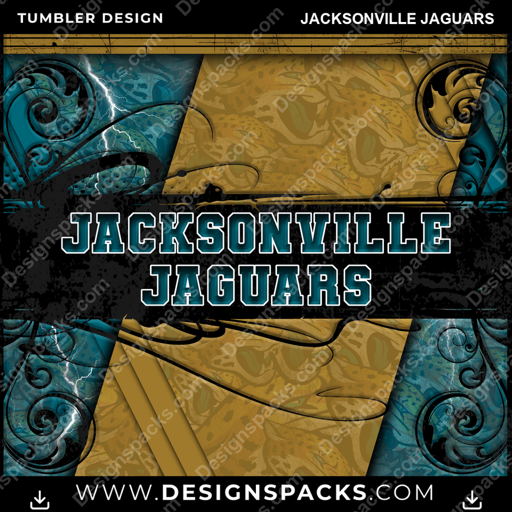 Football Elegant Jacksonville Jaguars NFL Football Tumbler Digital Wrap Design Download