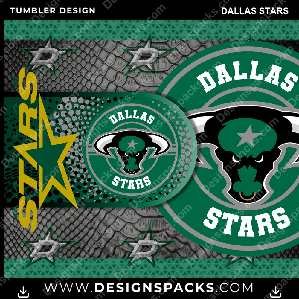 Hockey Hyper Dallas Stars Tumbler Digital Wrap Design