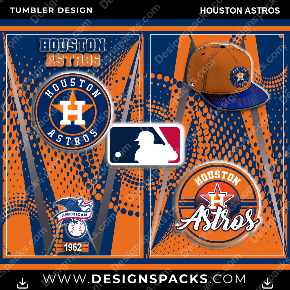 Baseball Team Logo Houston Astros Tumbler Digital Wrap Design