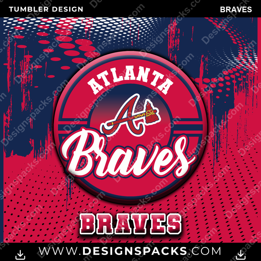 Diseño digital para vaso "Baseball Dot Logo Braves"