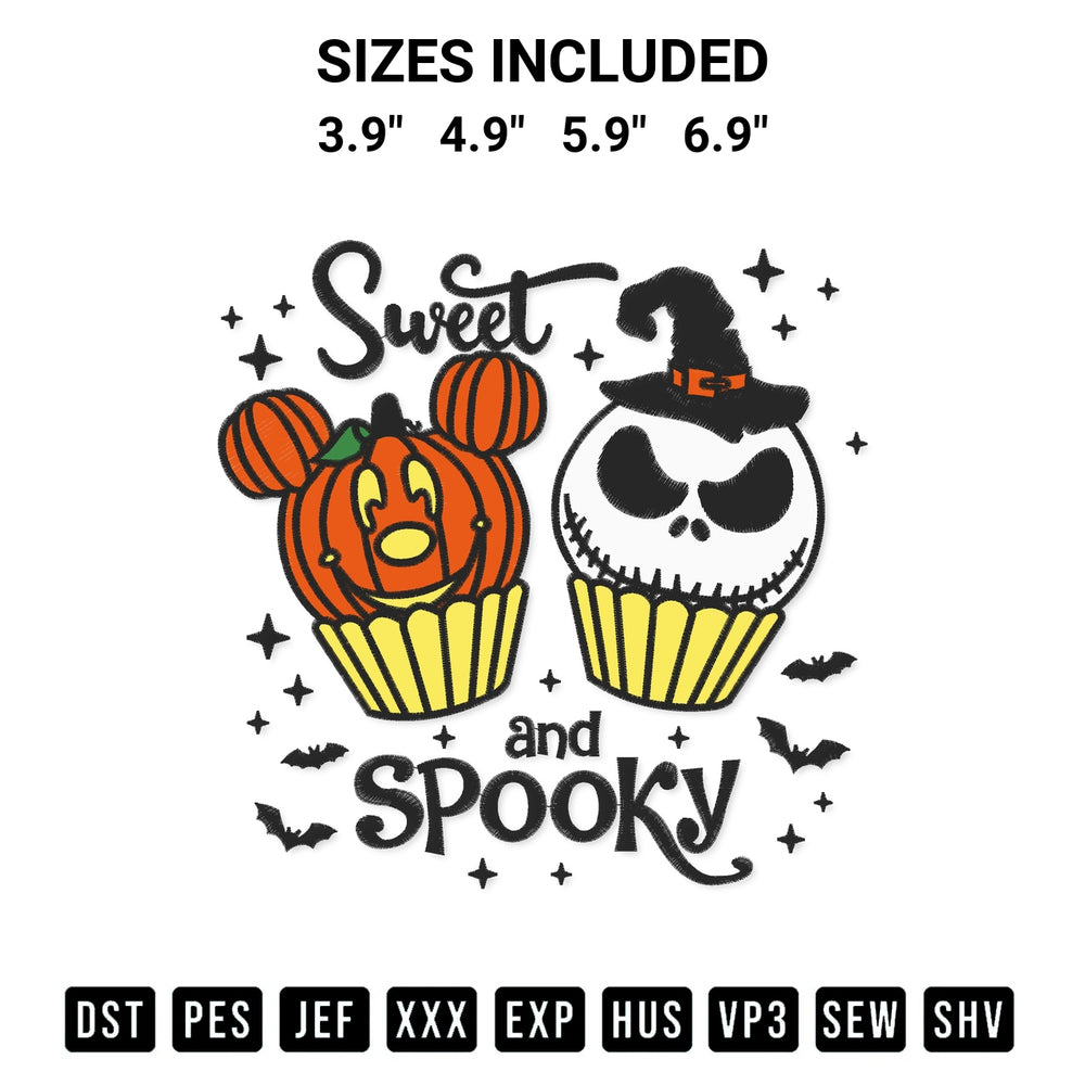 Stitch like a pro with the Jack Skellington Sweet And Spooky Embroidery Design embroidery pattern from Designspacks.com. High-quality digital machine embroidery file. Available sizes: 3.9", 4.9", 5.9", 6.9".