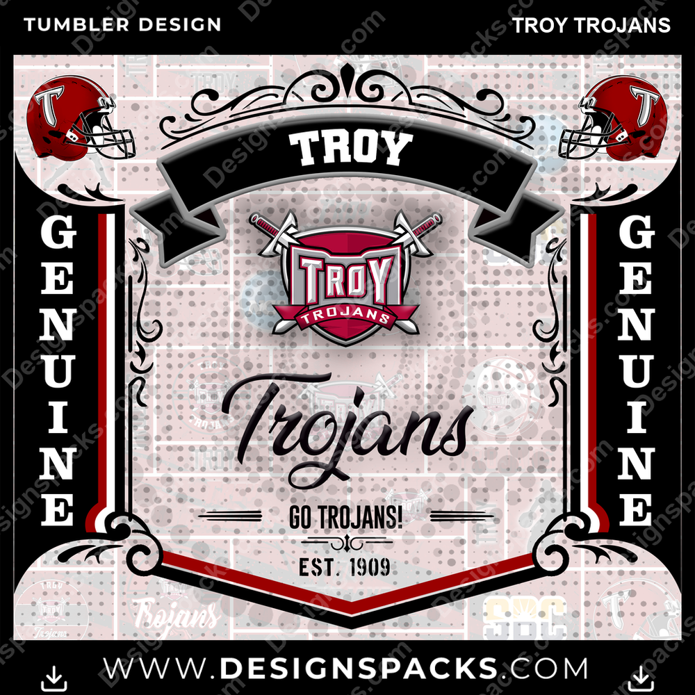 College Sport Bud Troy Trojans Tumbler Digital Wrap Design