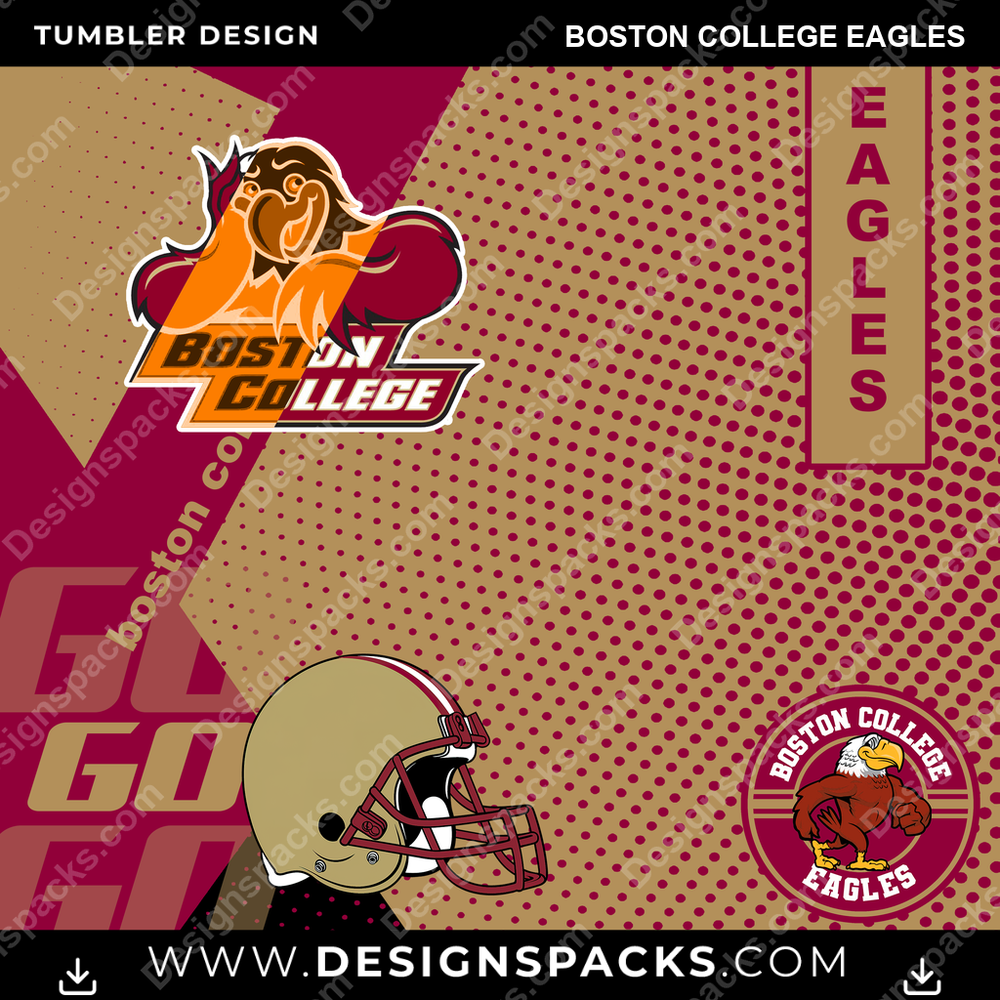 College Sport GO Boston College Eagles Tumbler Digital Wrap Design