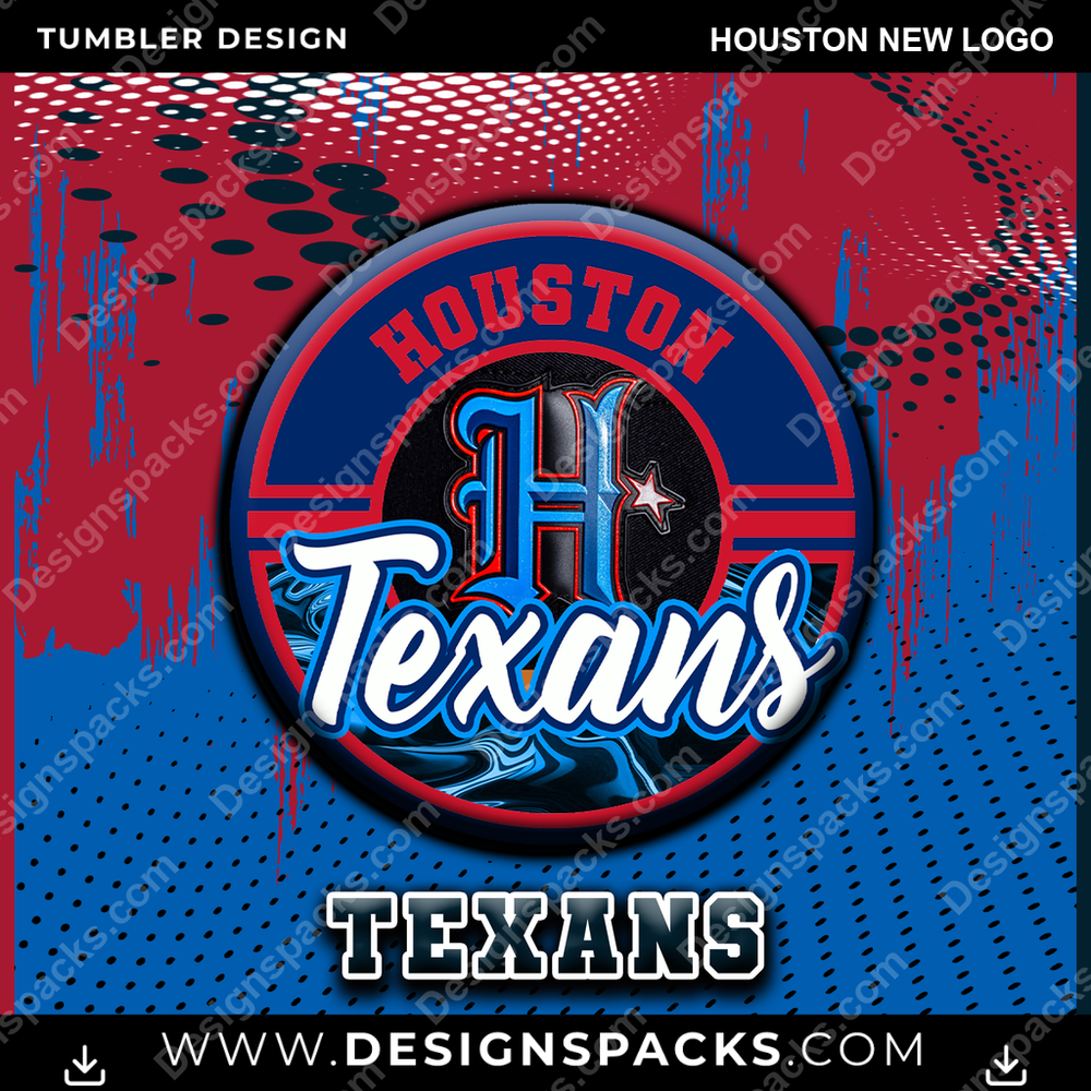 Football Dot Logo Houston New Logo NFL Football Tumbler Digital Wrap Design Download