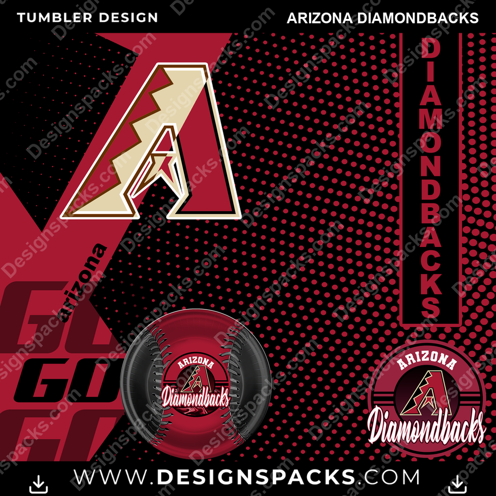 Baseball GO Arizona Diamondbacks Tumbler Digital Wrap Design