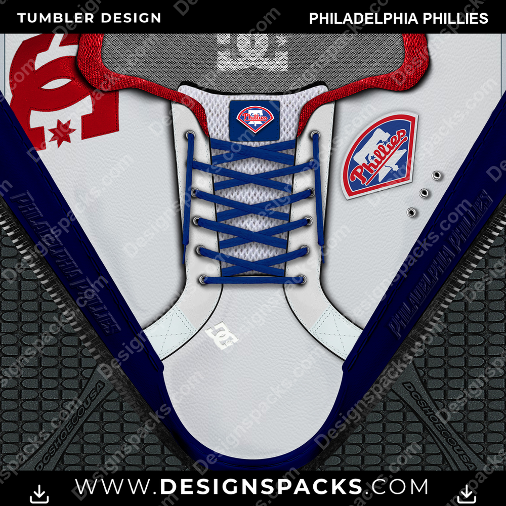 Baseball DC Sneaker Philadelphia Phillies Tumbler Digital Wrap Design