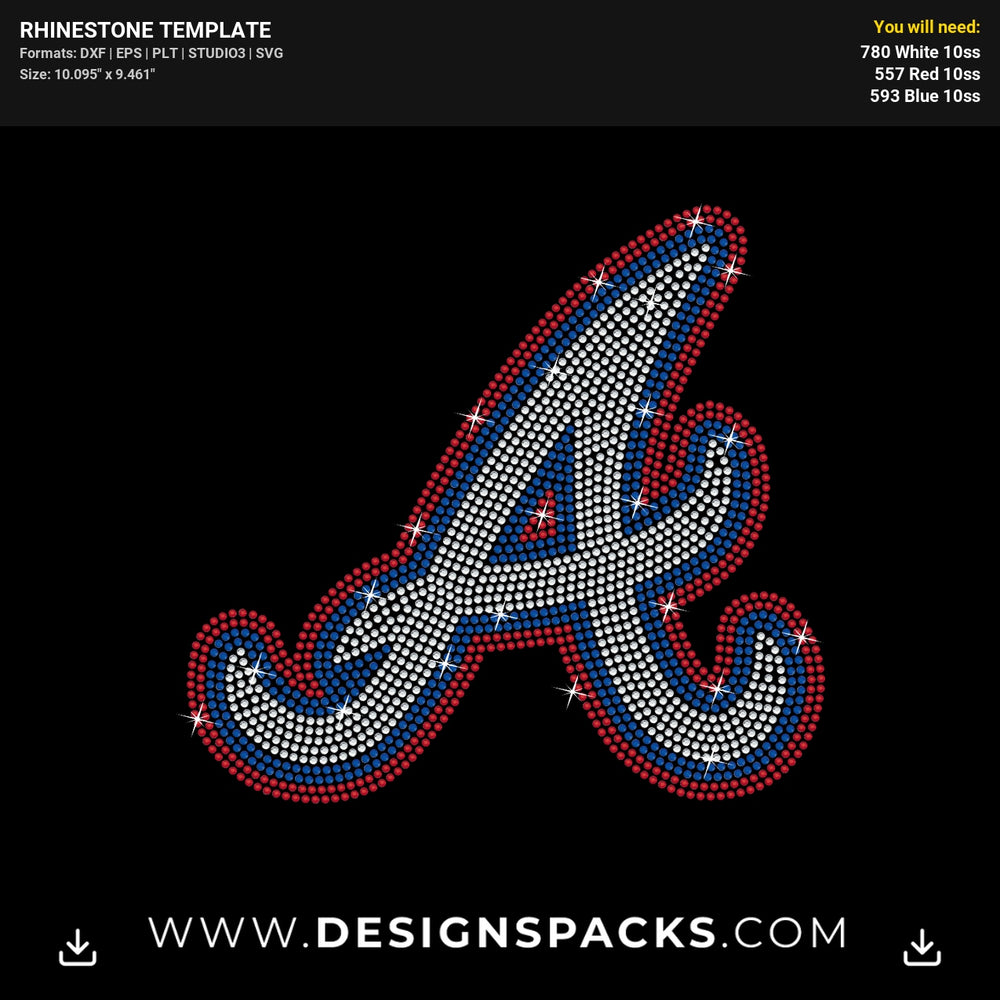 Atlanta Braves A Logo Rhinestone Digital Template