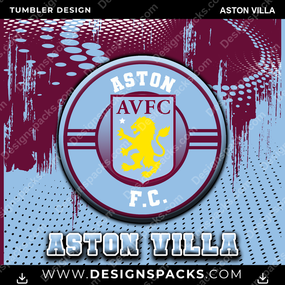Soccer UK Dot Logo Aston Villa Tumbler Digital Wrap Design