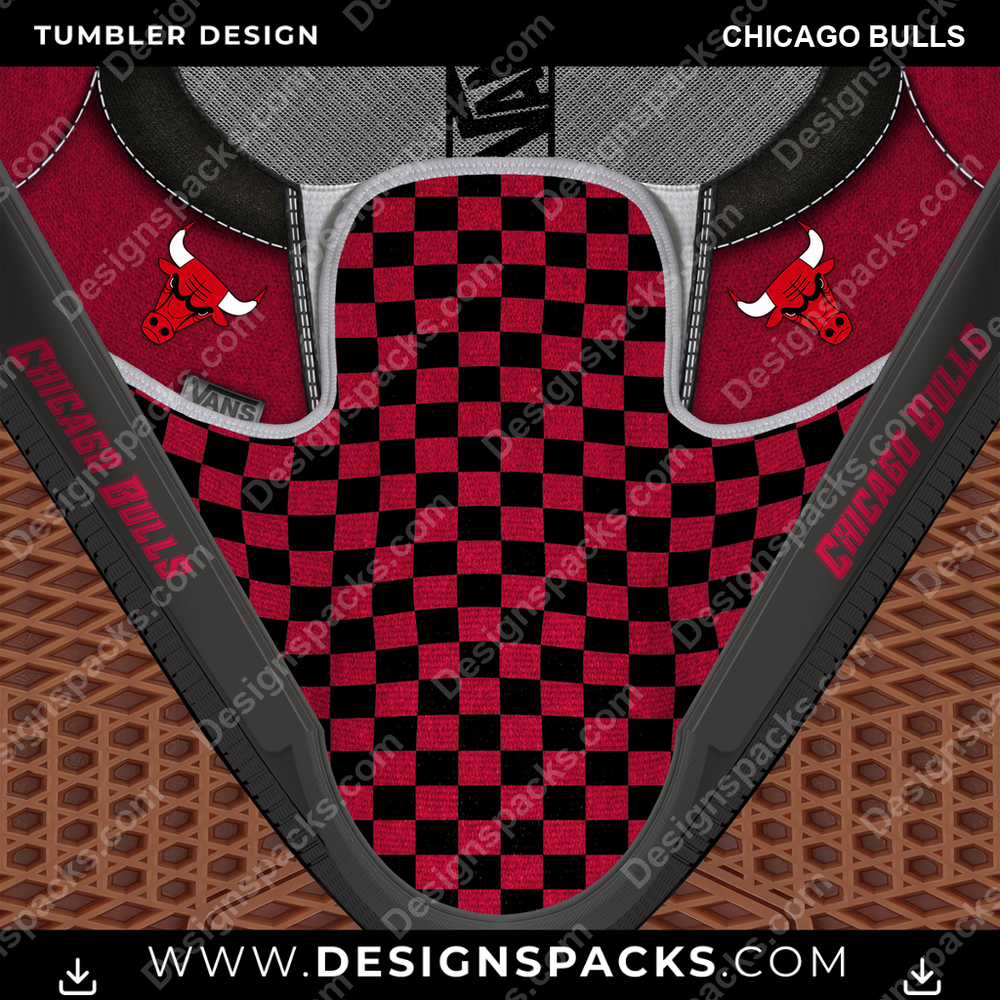 Basketball Vans Classic Chicago Bulls Tumbler Digital Wrap Design