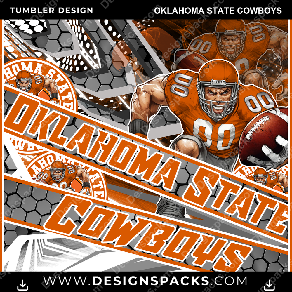 College Sport Fathead Oklahoma State Cowboys NCAA College Sport Tumbler Digital Wrap Design Download