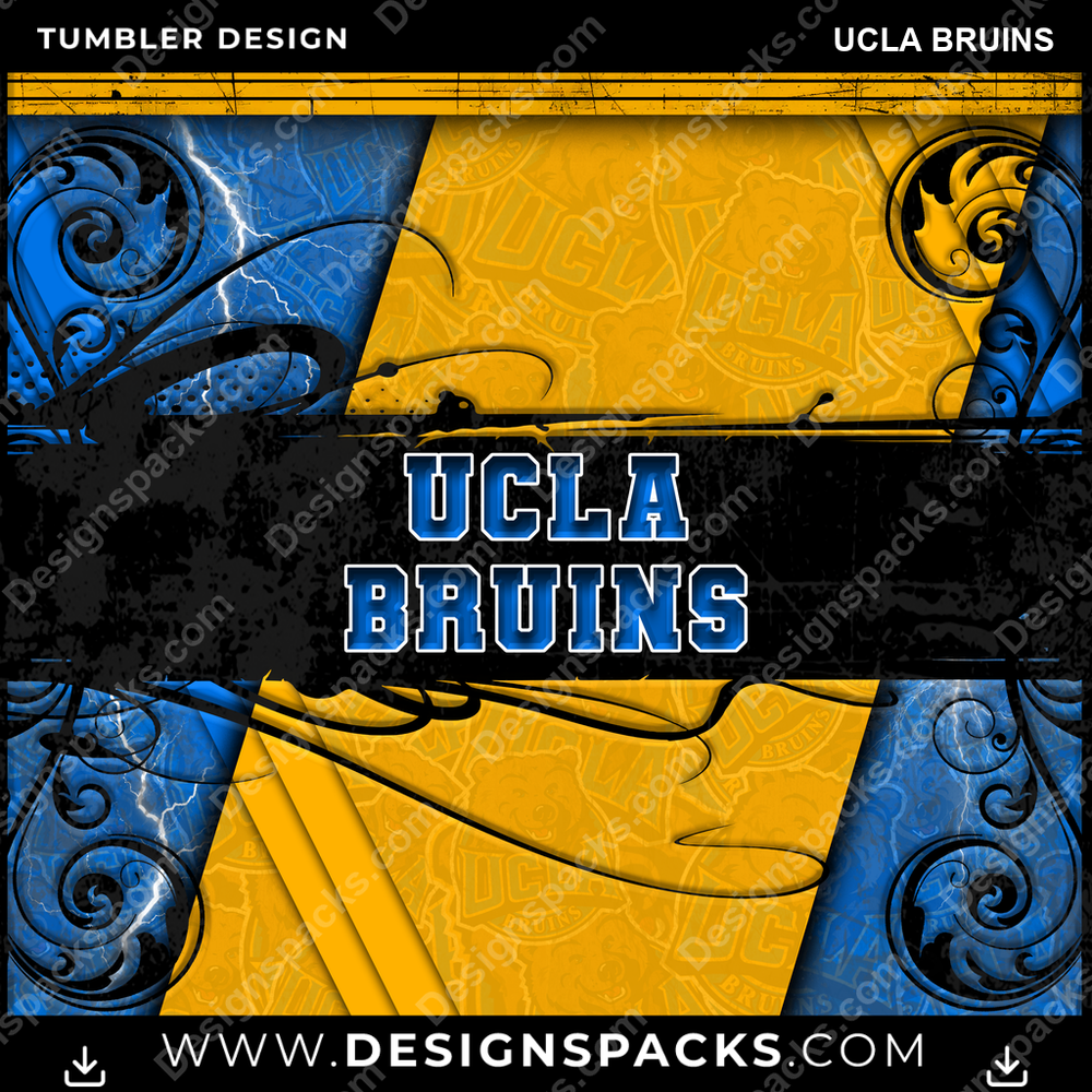 College Sport Elegant UCLA Bruins Tumbler Digital Wrap Design