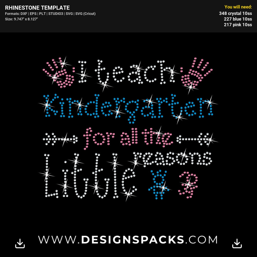 Kindergarten Rhinestone Digital Template