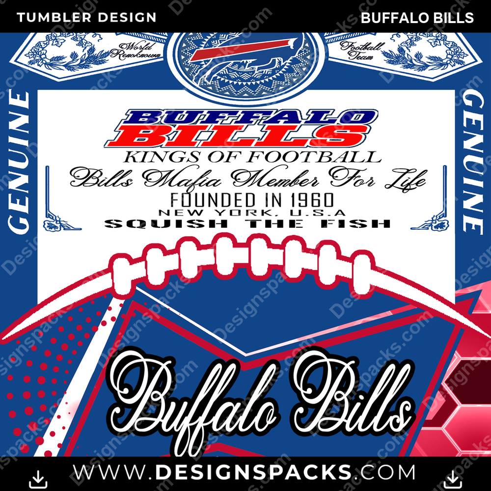 Football Bud Buffalo Bills Tumbler Digital Wrap Design