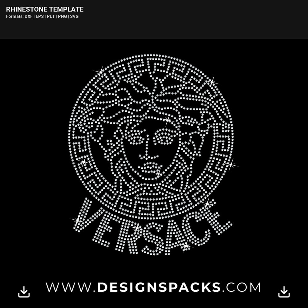 Versace Designer Style Pattern Rhinestone Digital Template