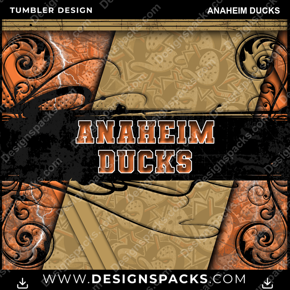 Hockey Elegant Anaheim Ducks Tumbler Digital Wrap Design