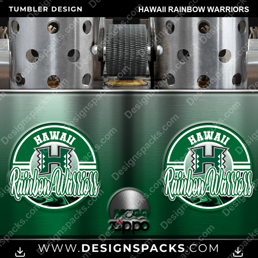 College Sport Zippo Lighter Hawaii Rainbow Warriors Tumbler Digital Wrap Design