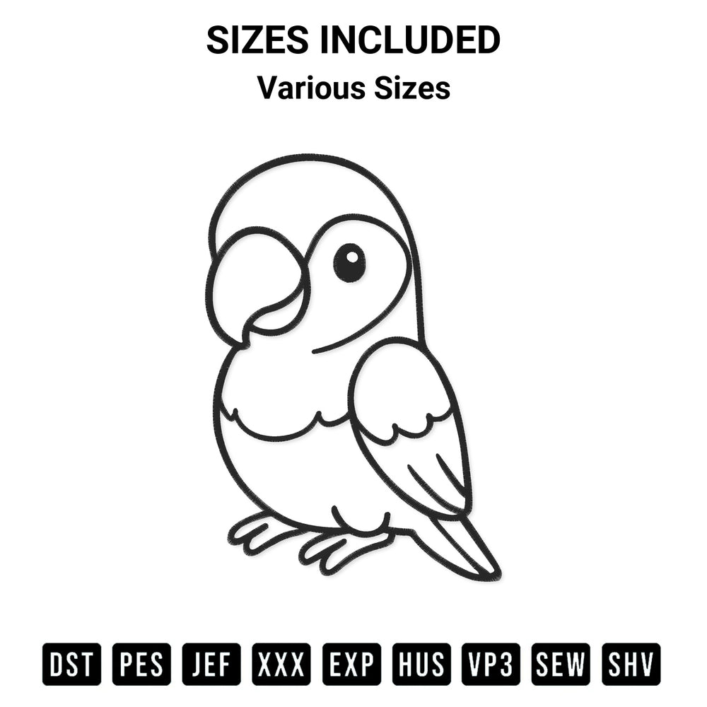 Create amazing crafts with the Lorikeet Applique Embroidery Design embroidery file. High-quality digital download from Designspacks.com, perfect for beginners and pros. Available sizes: Various Sizes.