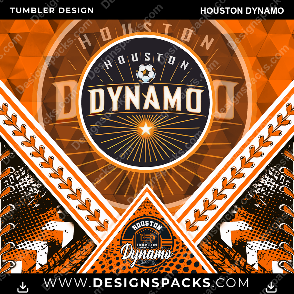 Soccer Diamond Houston Dynamo Tumbler Digital Wrap Design