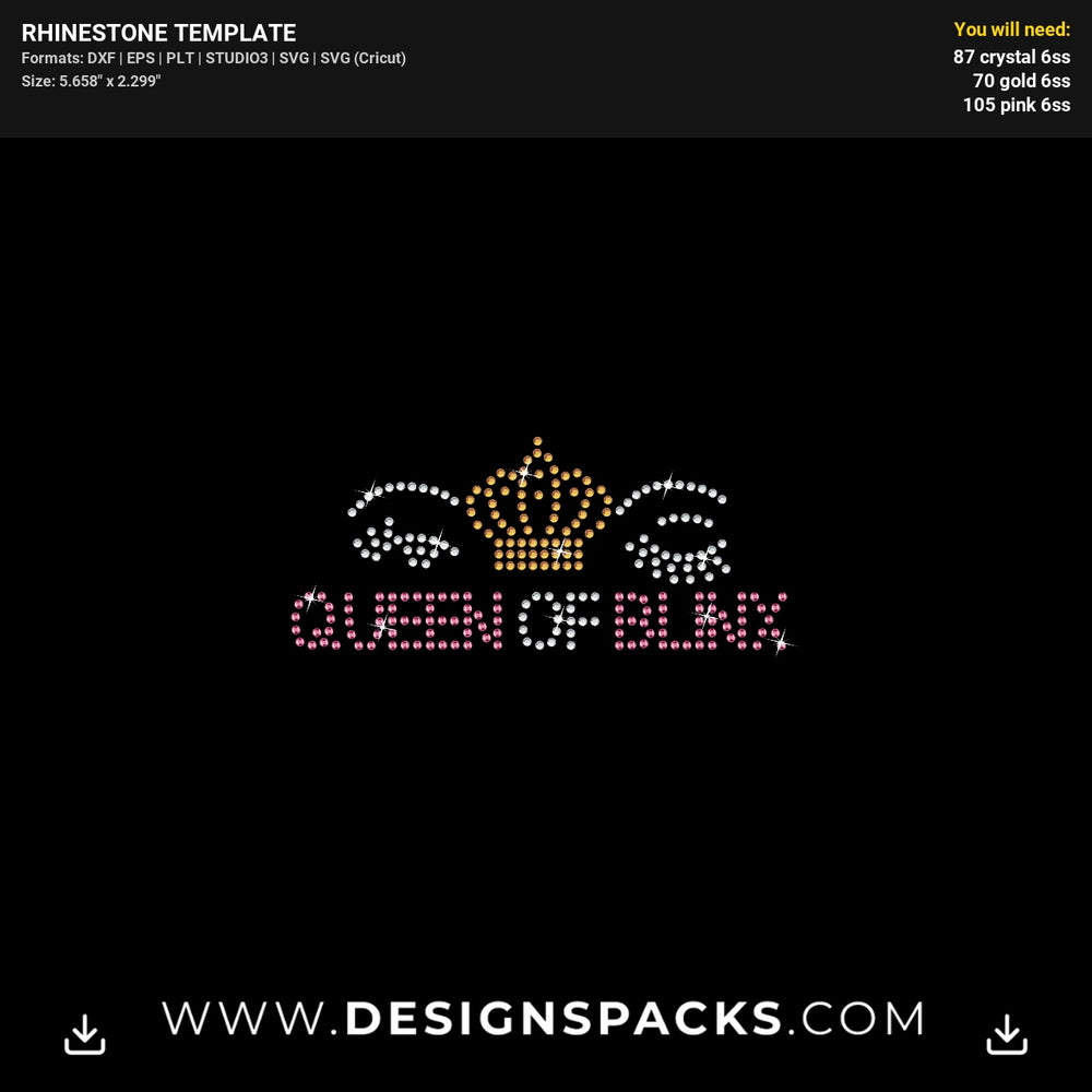 Queen Blinx Lash Rhinestone Digital Template