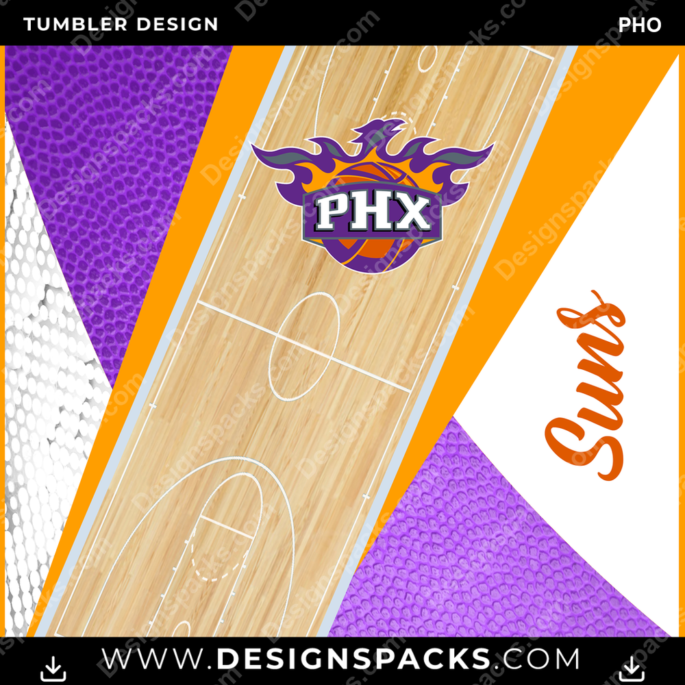 Basketball Court PHO Tumbler Digital Wrap Design