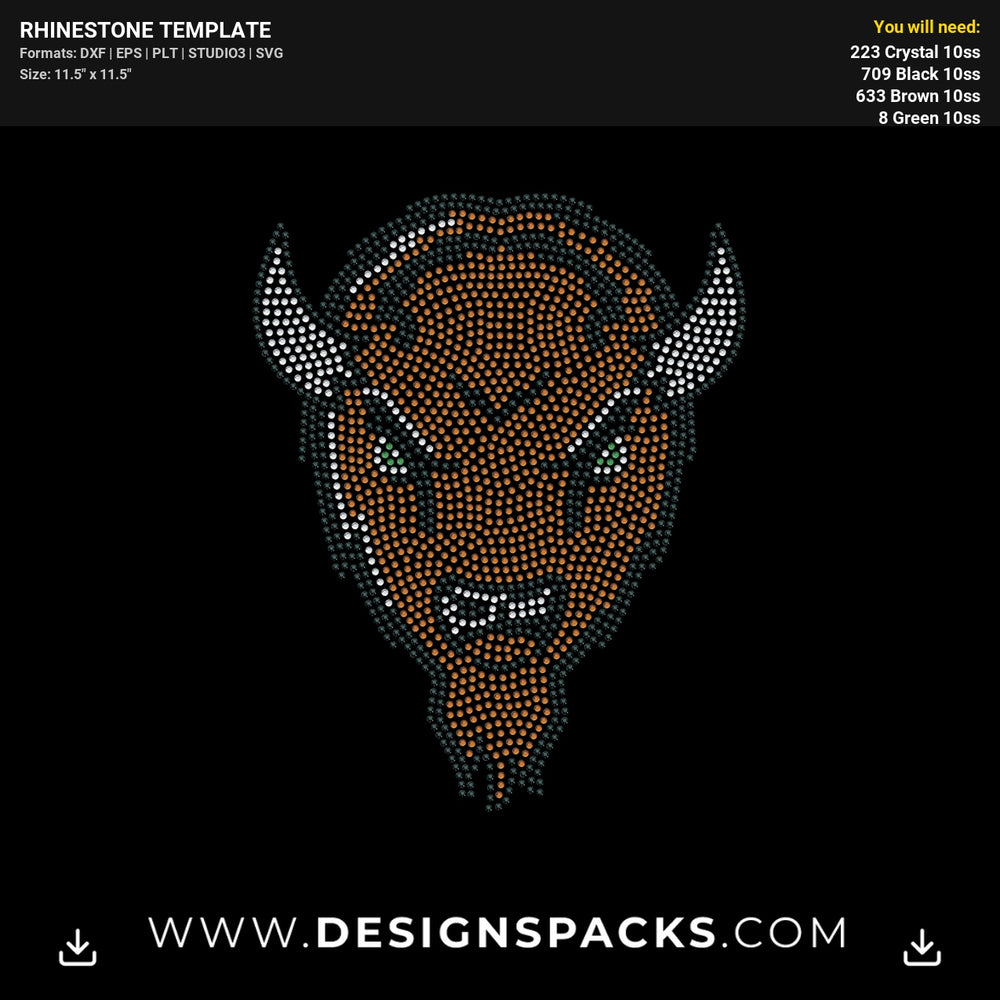 Marshall Herd Buffalo Rhinestone Digital Template