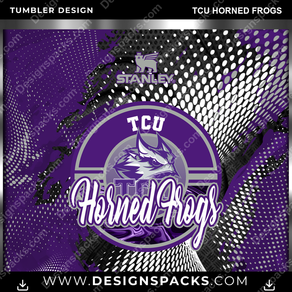 College Sport Stanley TCU Horned Frogs NCAA College Sport Tumbler Digital Wrap Design Download