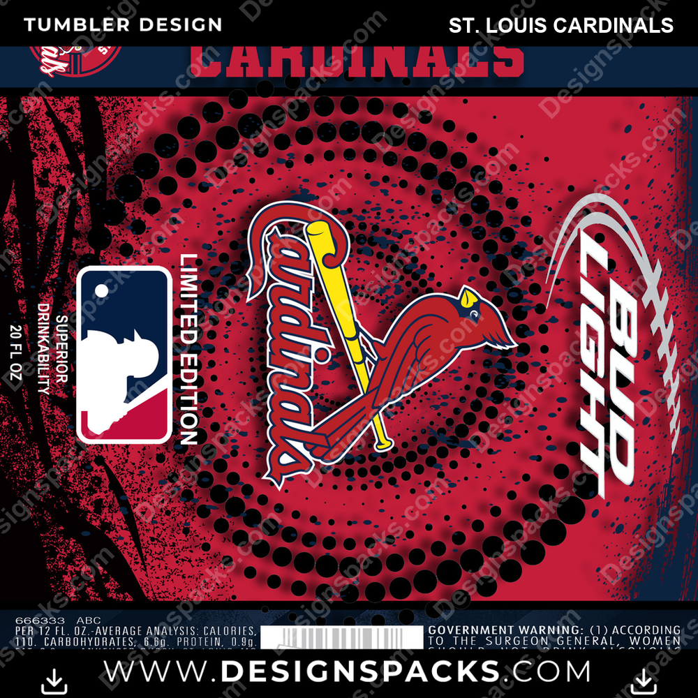 Baseball Bud St. Louis Cardinals Becher Digitales Wrap-Design