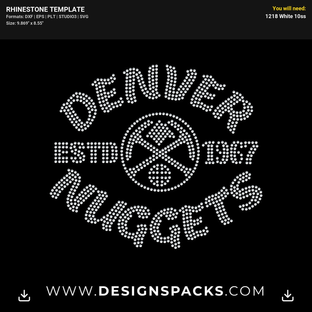 Denver Nuggets Rhinestone Digital Template