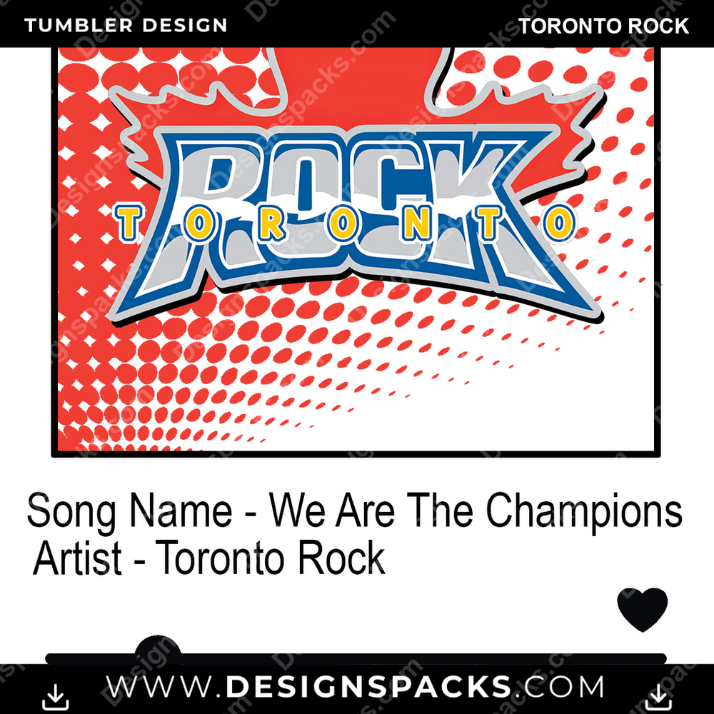 Lacrosse Playlist Toronto Rock Tumbler Digital Wrap Design