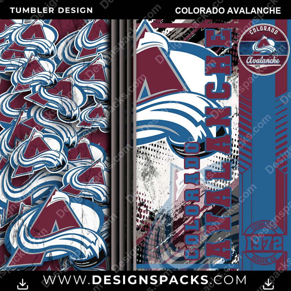 Hockey Sports Colorado Avalanche NHL Hockey Tumbler Digital Wrap Design Download