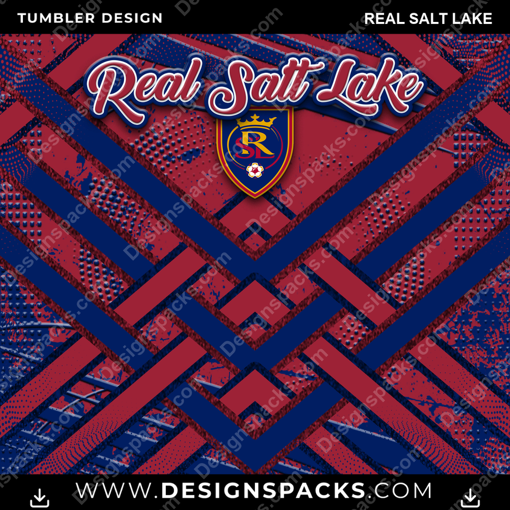 US Soccer Glitter Stripe Real Salt Lake Tumbler Digital Wrap Design